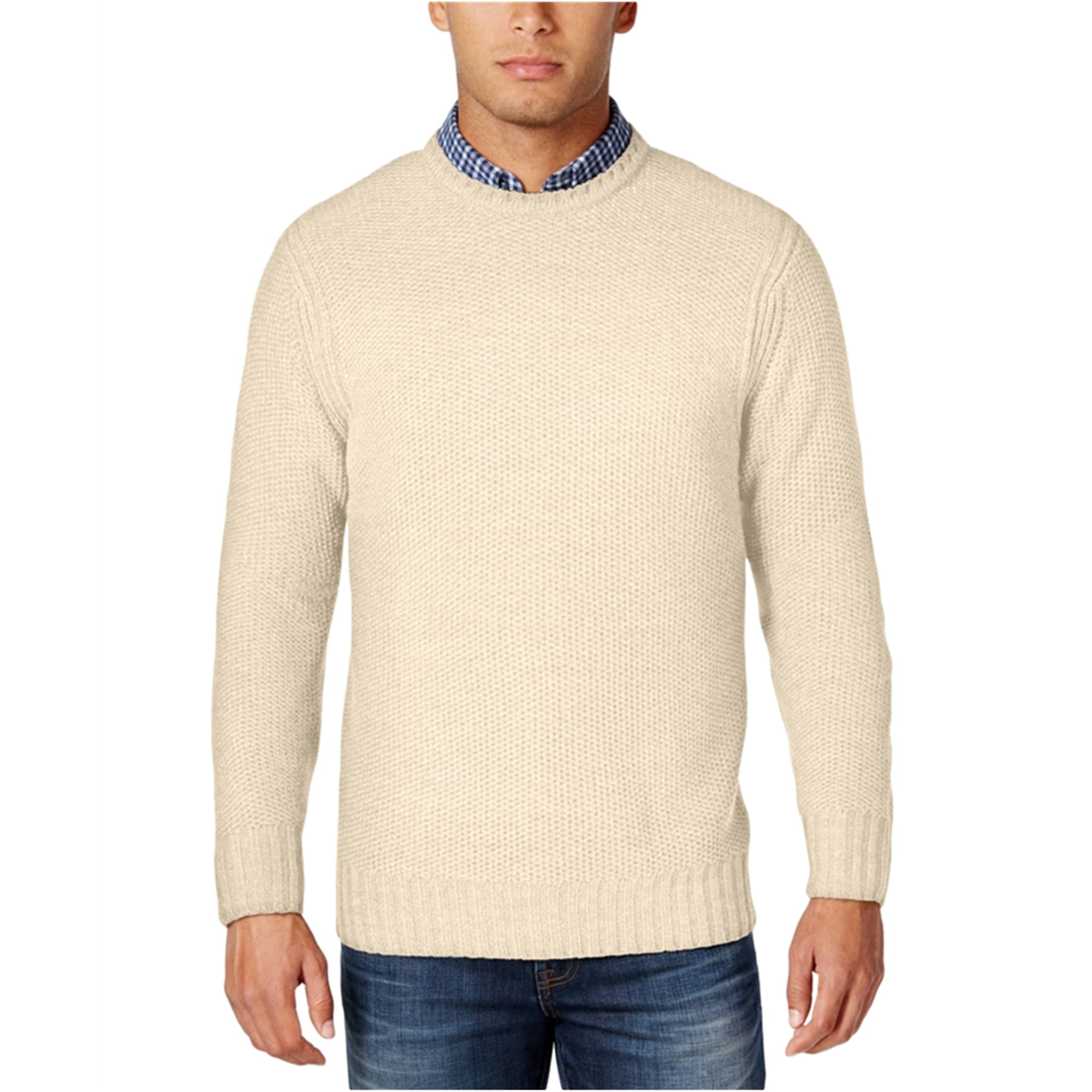 Weatherproof Mens Honeycomb Pullover Sweater, Beige, Large - Walmart.com