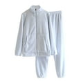 thumbnail image 2 of FDGIU Women's Winter Fuzzy Pajamas Set‌, 2 Piece Cozy Fleece Sleepwear, Loungewear Long Sleeve Top with Pockets, 2 of 3