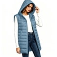 thumbnail image 4 of IUYRTFE Women Longline Hooded Puffer Vest Zip Up Sleeveless Winter Coat with Pockets for Outdoor Travel Daily Wear, 4 of 7