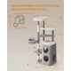 thumbnail image 5 of Torre para Gatos Feandrea con 2 Cuevas y 3 Poste Rascador, Gris Paloma, 5 of 7