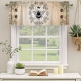 thumbnail image 3 of Vintage Bees Crowns Valances for Windows, Decorative Rod Pocket Window Valance Curtains, Rustic Leaves Rings Brown Gradient Short Curtain Drapes for Kitchen/Living Room, 2 Panels, 60" W x 18" L, 3 of 8