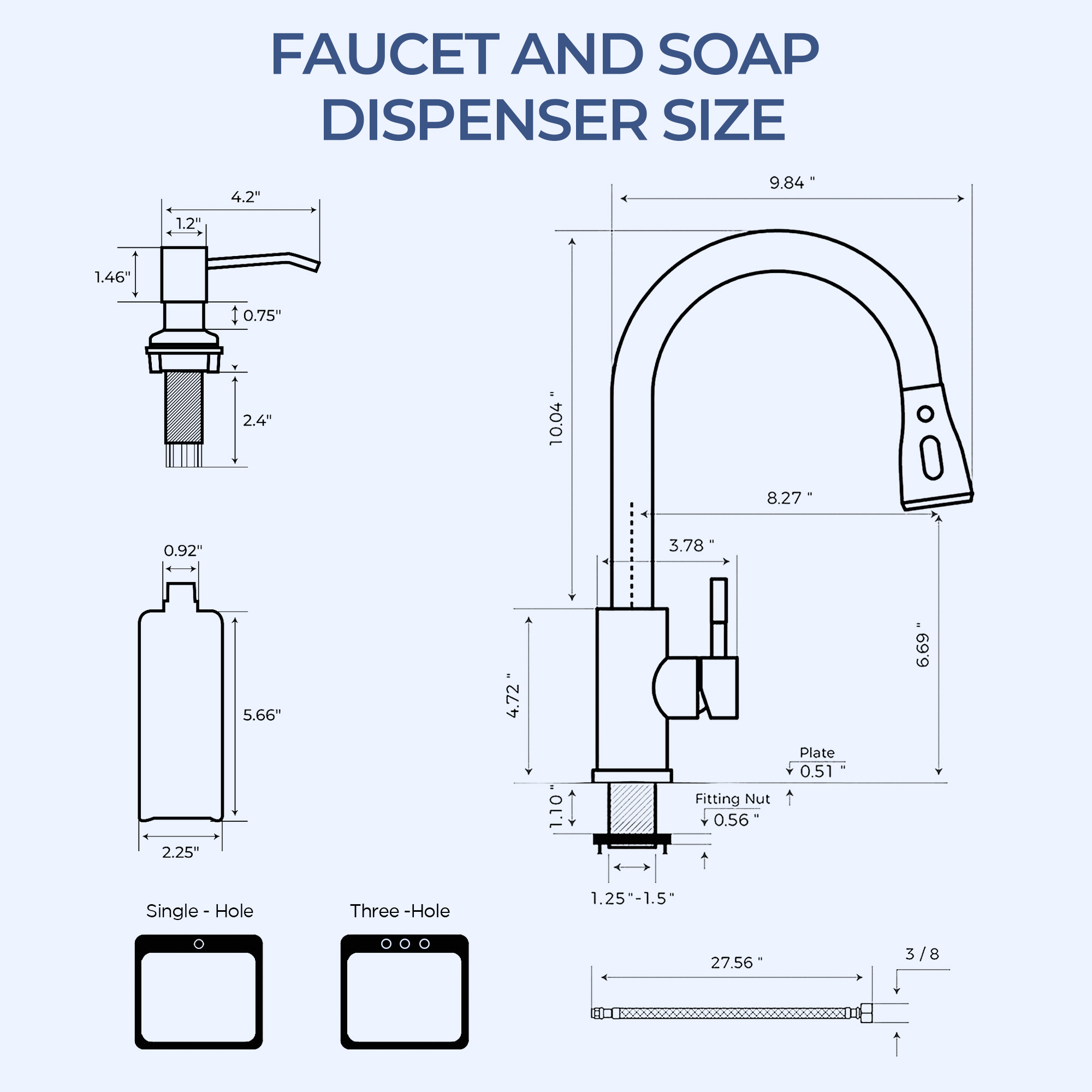 Tvofek Kitchen Faucet with Pull-Down Sprayer and Soap Dispenser photo 3