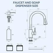 TVOFEK Kitchen Faucet with Soap Dispenser, Stainless Steel Brushed Nickel Kitchen Sink Faucets with Pull Down Sprayer fit 1 or 3 Hole, Single Handle Faucet for RV Bar Laundry Camper