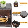 thumbnail image 4 of Gymax 3PCS Rattan Patio Conversation Furniture Set Yard Outdoor w/ White Cushions, 4 of 9