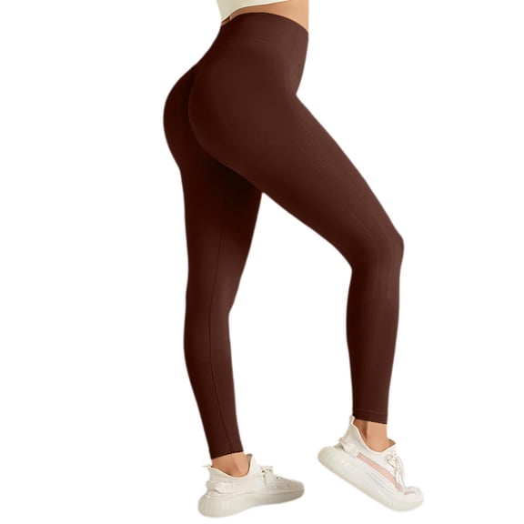 Women Peach Butt Yoga Leggings – High Waisted Tummy Control Seamless Stretch Workout Pants, Black Leggings Women Sculpting Athletic Bottoms For Gym Training