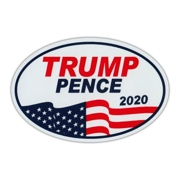 Oval Shaped Magnet Donald Trump Mike Pence 2020 Waving Flag Magnetic Bumper Sticker Campaign Magnet 6 X 4 Walmart Com Walmart Com