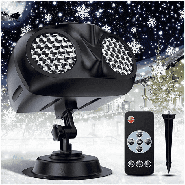 Christmas Proyector de Luz de Copo de Nieve Temporizador de Control Remoto Luz LED Impermeable para Paisaje de Nevadas para Fiesta Navideña