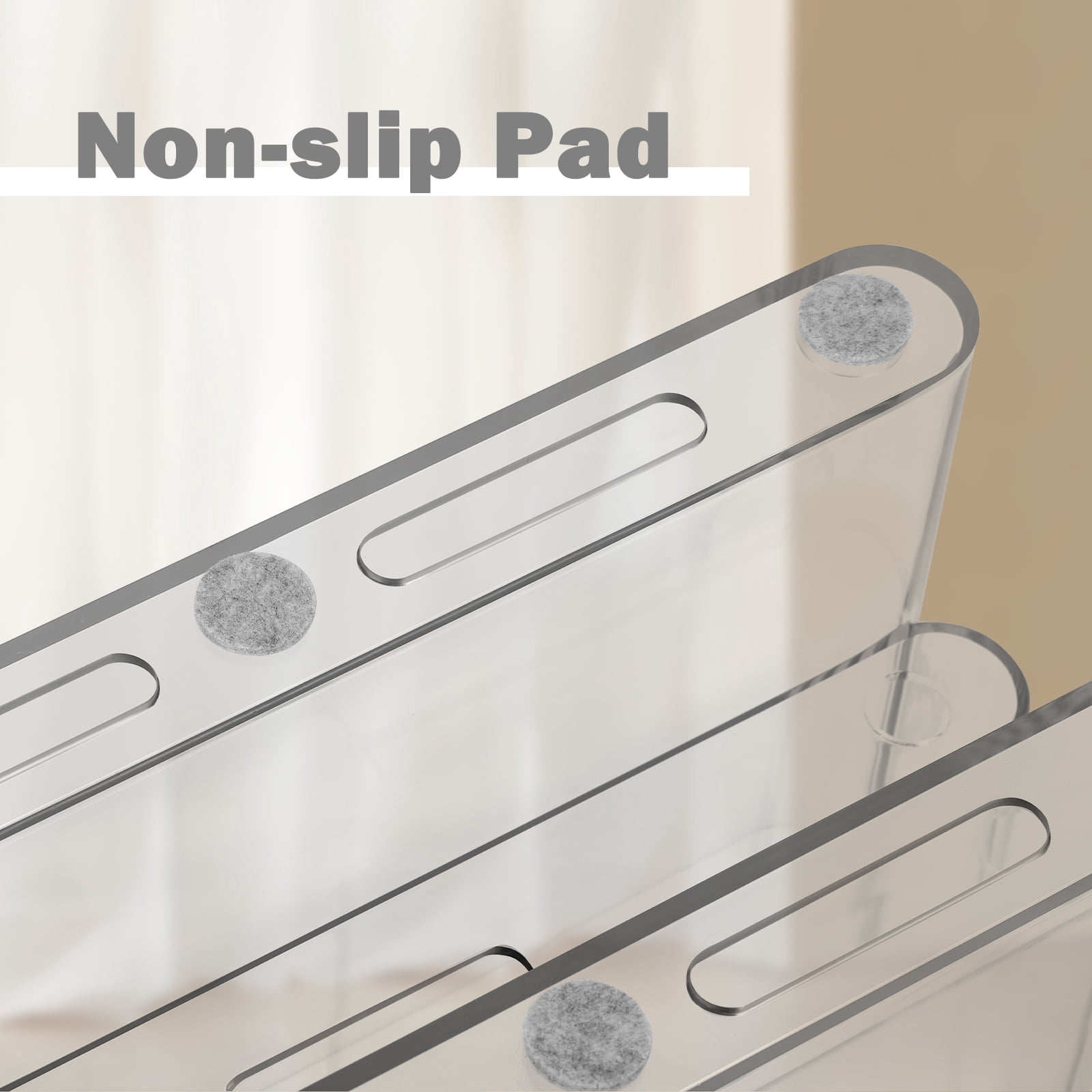 Freestanding Four Pocket Plastic Magazine Rack File Holder, Clear