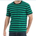 thumbnail image 4 of LWavelet Striped Men's Short Sleeve T-Shirt Lightweight Perfect for Summer Casual and Everyday Wear Green 2XL, 4 of 5