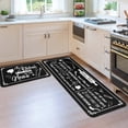 thumbnail image 7 of Black Kitchen Rugs And Mats Non Skid Washable, Quotes Kitchen Mat Set Of 2 Decorative Anti-Fatigue Floor Mats for Cooking and Dining Areas Black Kitchen Decor and Accessories 17"x47.2"+17"x30", 7 of 7