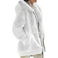 thumbnail image 1 of MAWCLOS Ladies Thickened Solid Color Hooded Cardigan Winter With Pockets Sherpa Coat White M, 1 of 2