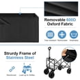 thumbnail image 4 of Collapsible Folding Garden Cart with Brake, Outdoor Camping Wagon with 360 Degree Swivel Wheels and Adjustable Handle, Park Utility Picnic Camping Cart, Black (5in), 4 of 11