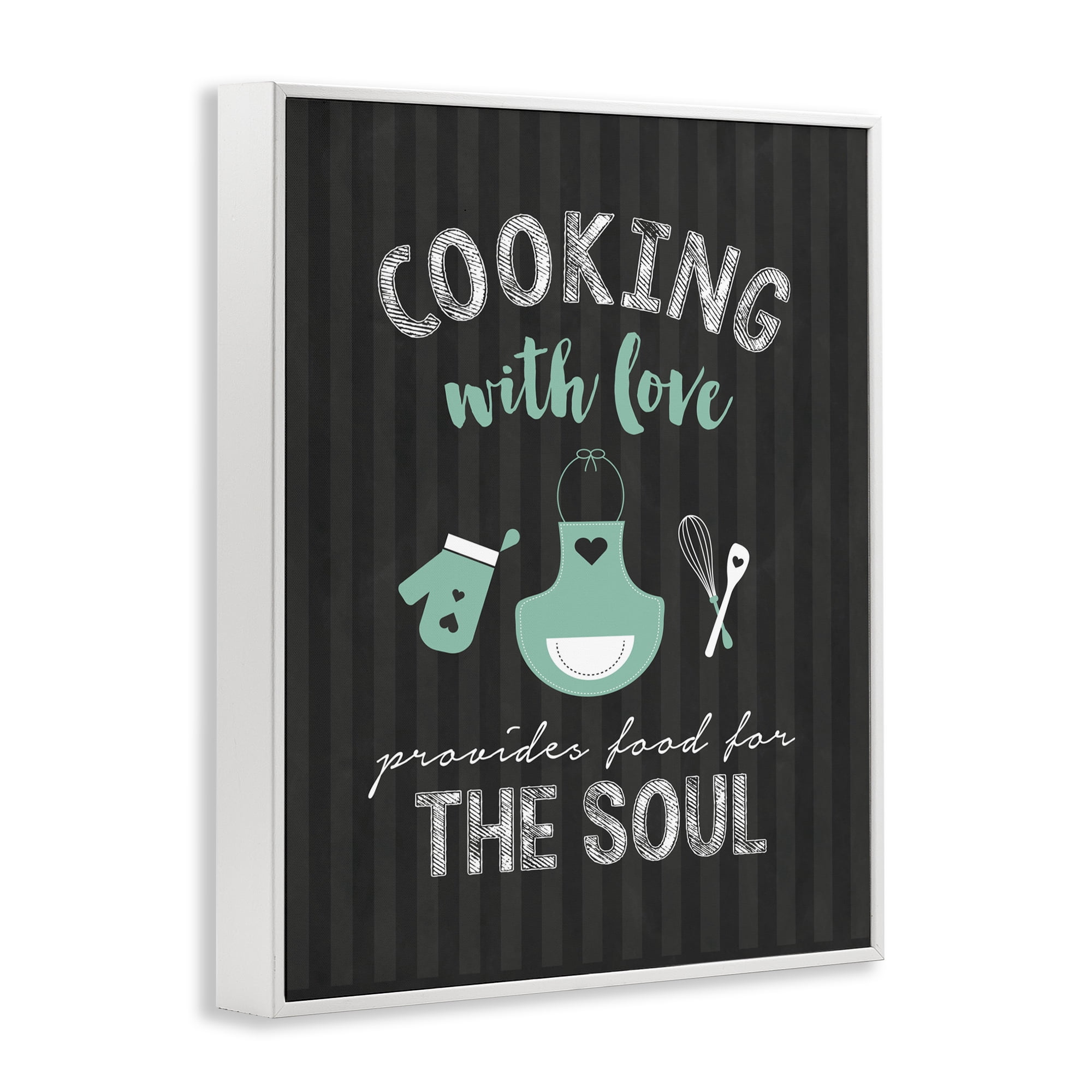 Food For Soul Black & Green White Framed Giclee Art, design by Lettered and Lined