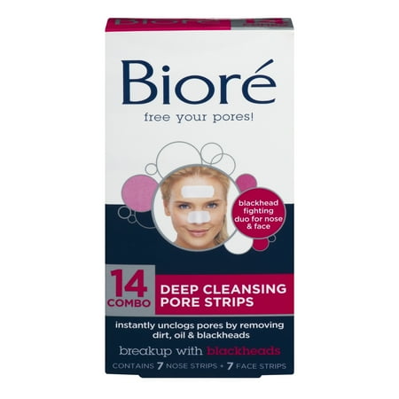 Biore Deep Cleansing Pore Strips Combo Pack, 14 Count