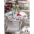thumbnail image 4 of Outdoor Tablecloth with Umbrella Hole and Zipper, Pink Valentine's Day Round Table Cloth 54 Inch Waterproof Tablecloth, Spring Floral Gifts Eucalyptus Leaves Picnic Table Cover for Patio Camping, 4 of 7