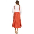 thumbnail image 3 of Fashion Women's Button Strap Overall Jumper Pinafore Peplum Hem Midi Dress, 3 of 5