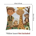 thumbnail image 4 of Throw Pillow Cover Jungle Safari Kids Cute Monkey Turtle Animal Boy Children Inches Pillowcase Home Decorative Square Pillow Case Cushion Cover, 4 of 7