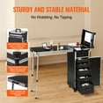 thumbnail image 3 of KFFKFF Expert Cosmetics Carrying Case, Aluminum Constructed, Equipped with Supportive Legs, Oversized Rolling Beauty Organizer, Features 360° Rotating Wheels, in Classic Black, 3 of 9