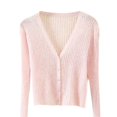 thumbnail image 4 of IWRICH Women's Lightweight Crochet Cardigan Ribbed Cropped Shrugs Long Sleeve Open Front Thin Sweater Tops Lightweight Fall Fashion Cardigan Blouses S, 4 of 4