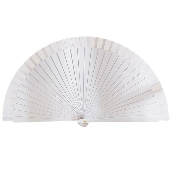 Farfi Folding Fan Smooth Opening/Closing Plain Classical Art Craft Fine Texture Stage Performance Decoration Chinese Style Dance Retro Folding Hand Fan for Party (White)
