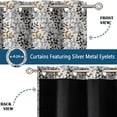 thumbnail image 3 of Vargottam Printed Blackout Curtains - White Vintage Floral Design, Set of 2 Panels, 42 x 96 Inches - Room Darkening, Thermal Insulated Window/Door Drapes with Grommets, 3 of 9