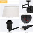 thumbnail image 4 of Modern Plug in Wall Lights, Dimmable Wall Sconce, Swing Arm Wall Fixture Bedroom, 4 of 8