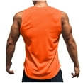thumbnail image 4 of USNSM Men's Round Neck Tank Tops Quick Dry Lightweight Breathable Pullover Sports Sleeveless Workout T Shirt Muscle Gym Fitness Tee Orange XXXL, 4 of 5
