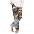 thumbnail image 2 of Wukai Wolf Family Winter Wonderland Print Teenagers' Pajama Pant Sleep Pajama Lounge Pant PJ Bottoms with Pockets and Button Fly(Available in Big & Tall)-Small, 2 of 6