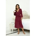 thumbnail image 4 of HEARTNICE Womens Robe, Lightweight 3/4 Sleeve Knit Spa Bathrobe Soft Kimono Long Loungewear,(Burgundy XL), 4 of 6