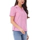 thumbnail image 4 of INSPIRAR CHIC Blusa vintage de cuadros con mangas abullonadas para mujer XL Rosa Blanca, 4 of 6