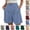 #02 Blue, variant on DENGDENG Womens Shorts Casual 2026 Summer Button Elastic High Waist Pleated Bermuda with Pockets Comfy Beach Vacation Clothes ,XL,#02 Beige