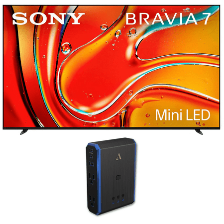 Sony K55XR70 55 Inch 4K Bravia LCD Mini LED Full Array HDR Google TV with an Austere 5S-PS4-US1 4-Outlet Power with Omniport USB (2024)