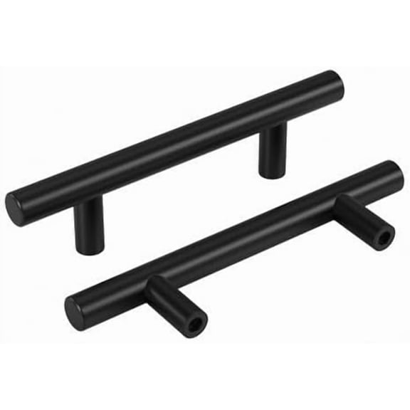 Black Cabinet Handles 30Pack 3inch Hole Center Kitchen Drawer Pulls and Knobs Stainless Steel Cabinet Hardware for Bathroom, Cupboard