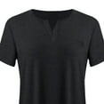 thumbnail image 4 of EHTMSAK Womens Basic Tops Summer Tshirts Longer Length Round Neck Short Sleeve Shirts Plus Size Blouses Black 4X, 4 of 6