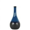 thumbnail image 2 of Benzara Bellied Stoneware Vase With Black Banded Rim-Color:Blue and Black, 2 of 2