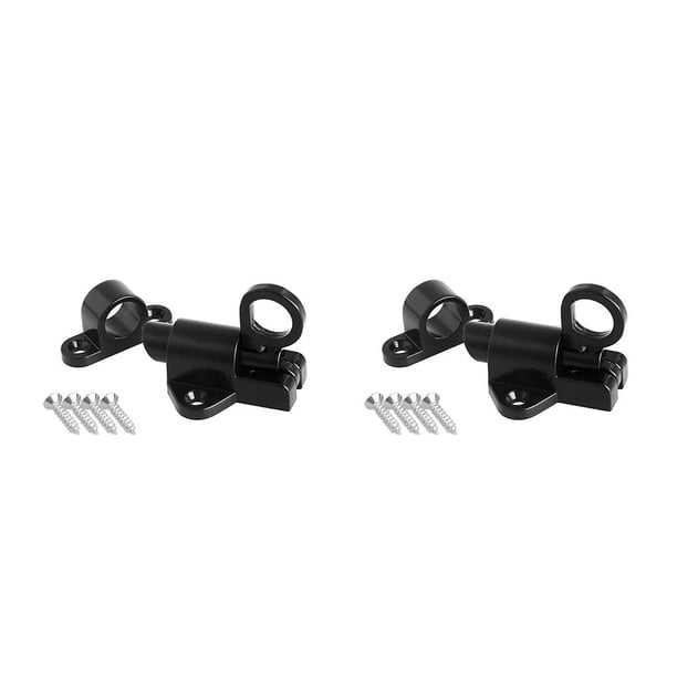 Scienceny Hot Xd-Aluminium Legering Beveiliging Automatische Venster Gate Lock Voorjaar Bounce Deur Klink Black Silver negro 2piezas Scienceny CBP138050