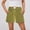 Gold#01, variant on Wowcloth Fashion Women's Summer Elastic Waist Plaid Shorts with Pockets & Buttons, Comfortable Casual Solid-Like Cotton-Linen Pants