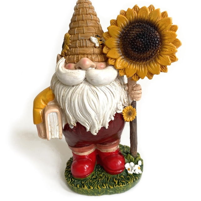 Adornos Divertidos De Duende De Jardín, Estatuas De Girasol Con Enano De Resina, Miniatura Impermeable Para Decoración De Interiores Y Exteriores Yuarrent VI011550-00