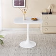 thumbnail image 3 of Miniyam 31.5" Modern Square Dining Table with MDF Top and Metal Base, Space-Saving Design for Small Spaces, White, 3 of 7