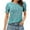 #040-Mint Green, variant on Cutuoiiu Women's Floral Print Crew Neck Elastic Short Sleeve Loose T-shirts Gifts