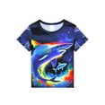thumbnail image 5 of QEFJNO 3-12Y Kid Boys Shark Pajamas Toddler Little Boys Sleepwear Short Sleeves and Pants 2 Pieces Summer Pjs Set, 5 of 11