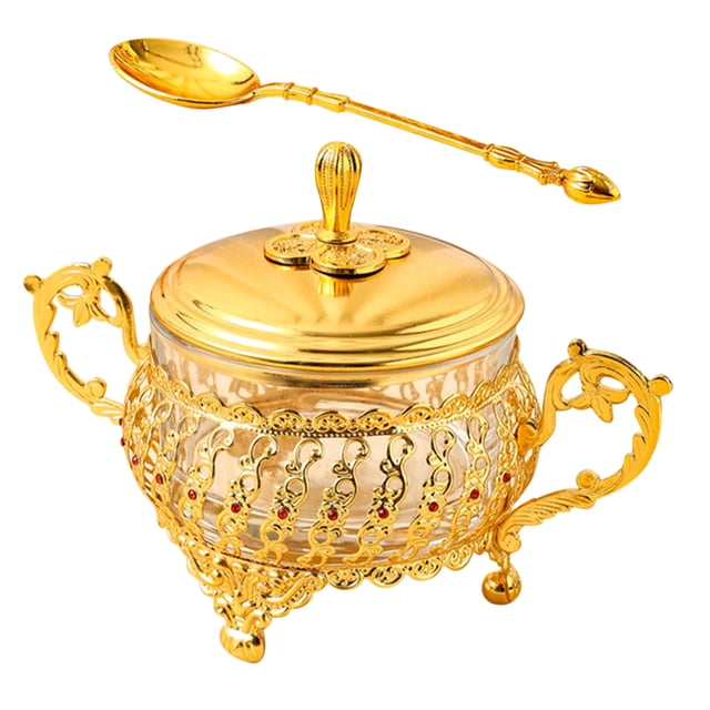 OUNONA Frasco De Vidrio Con Para Almacenamiento De Té Y Secos En Casa Dorado