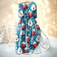 thumbnail image 2 of Christmas Dresses for Women Ladies Fashion Christmas Print Lapel Button-Down Seven-Quarter Cuff Strap-Up Dress for Christmas Party,Red,2XL, 2 of 5