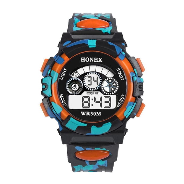 5 Relojes Electrónicos Deportivos Multifunción Impermeables para Exteriores () Naranja