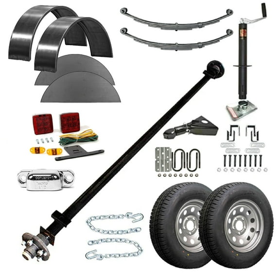 The Trailer Parts Outlet - T1110 - 6'4" x 10 Single Axle 3.5K Utility Trailer DIY Master Plan Trailer Kit - 14 How-to Steps w/ Blueprint