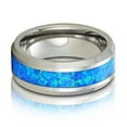 thumbnail image 2 of Opal Wedding Ring,Blue Opal Wedding Band,Tungsten Wedding Ring,Tungsten Wedding Band,Tungsten Carbide Ring, 2 of 3