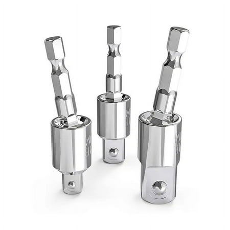 

3pcs Impact Grade Socket Adapter Set 360°Rotatable 1/4” Hex Shank Impact Driver Socket Adapter 1/4” 3/8” 1/2” Impact Grade Driver Sockets Adapter Universal Socket Wrench Adapter Set