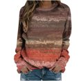 thumbnail image 2 of Qiopertar Mode Femmes Imprimé Col Rond Pull Tops Manches Longues Blouse Confortable Chandail en Molleton Offres de la Semaine Liquidation Moins de 5$ jusqu'à 90 % de Réduction, 2 of 5