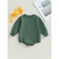 thumbnail image 4 of Fortune Unisex Baby Sweatshirt Rompers Infant Solid Color Long Sleeve Jumpsuit 0-2Y, 4 of 5