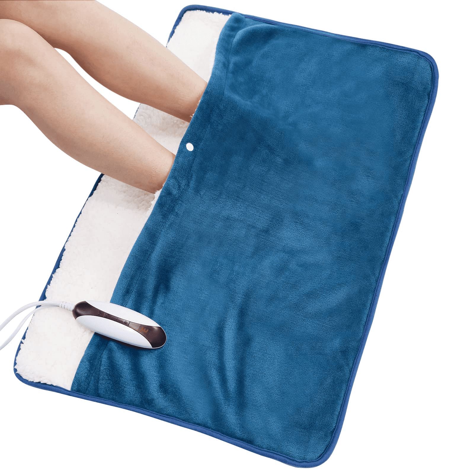 Maxkare Heating Pad Electric Foot Warmer - 20in x 32in Extra Large Size Full-Body Use for Feet, Back, Shoulders with Auto Shut Off, Blue